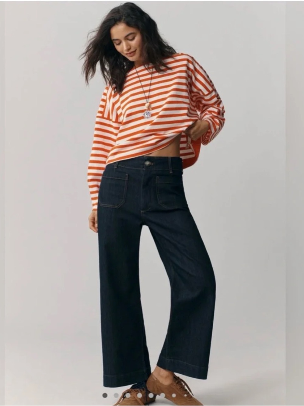 Anthropologie Maeve The Colette Wide Leg Jeans In Dark Denim Size 23